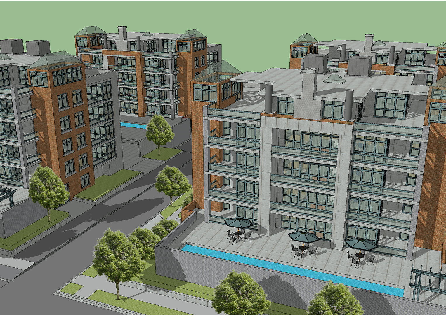 Brise soleil in residentail apartment block to prevent overheating